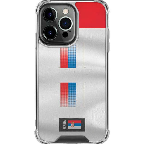 Serbia Soccer Flag iPhone 16 Pro Max Clear Case